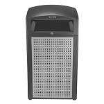 Rugged 40-Gallon All-Weather Trash Container - Grey Steel Panels