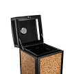 Rugged 40-Gallon All-Weather Trash Container, With Ash Tray - Brown Stone 