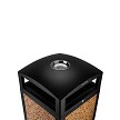 Rugged 40-Gallon All-Weather Trash Container, With Ash Tray - Brown Stone 