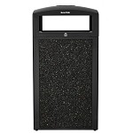 Rugged 40-Gallon All-Weather Trash Container, With Ash Tray - Grey Stone