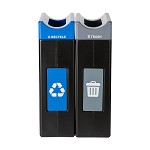 Avante Double Station: 60 Gal Waste and Recycling Bins with Narrow Lids
