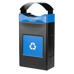 Avante 30 Gal Recycling Bin with Shallow Blue Canopy Lid